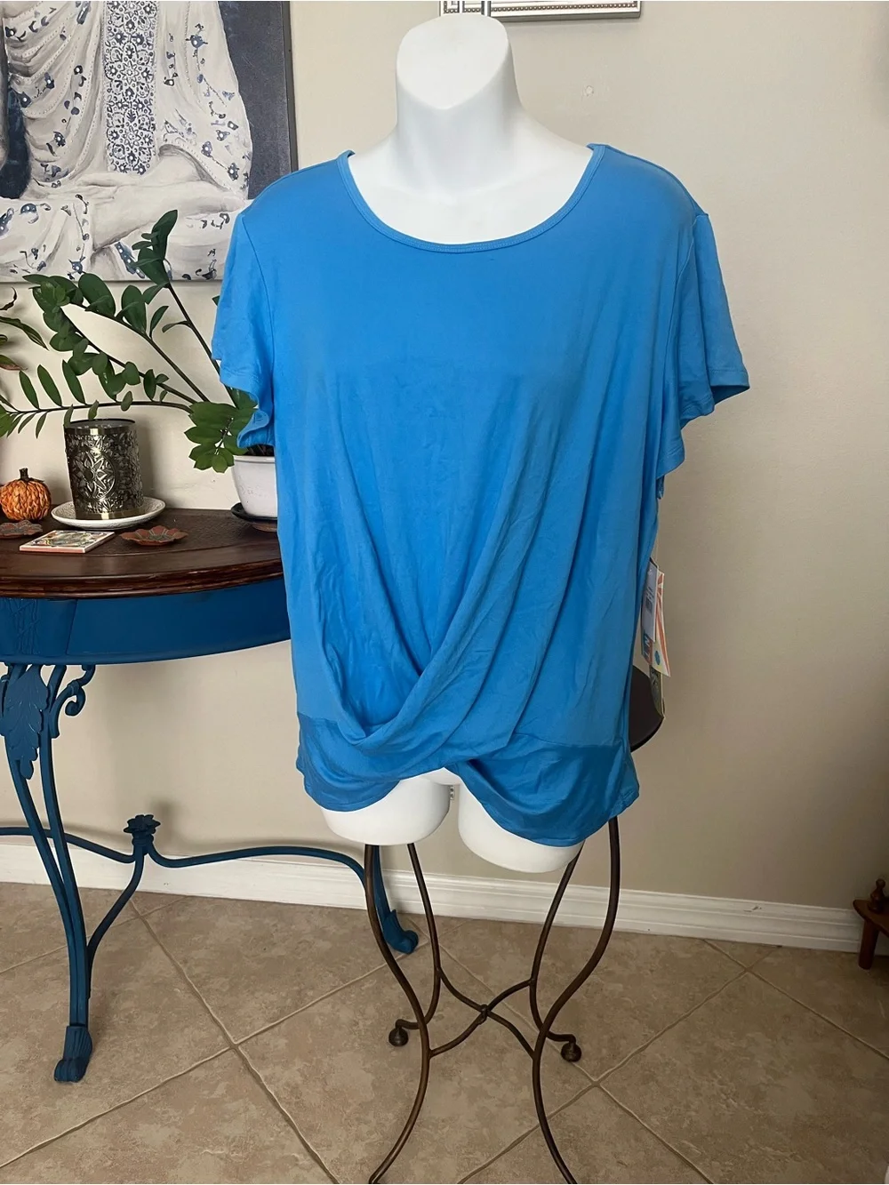 NWT Muk Luks Cloud Knit Sleepwear Crossover t-shirt Top - L